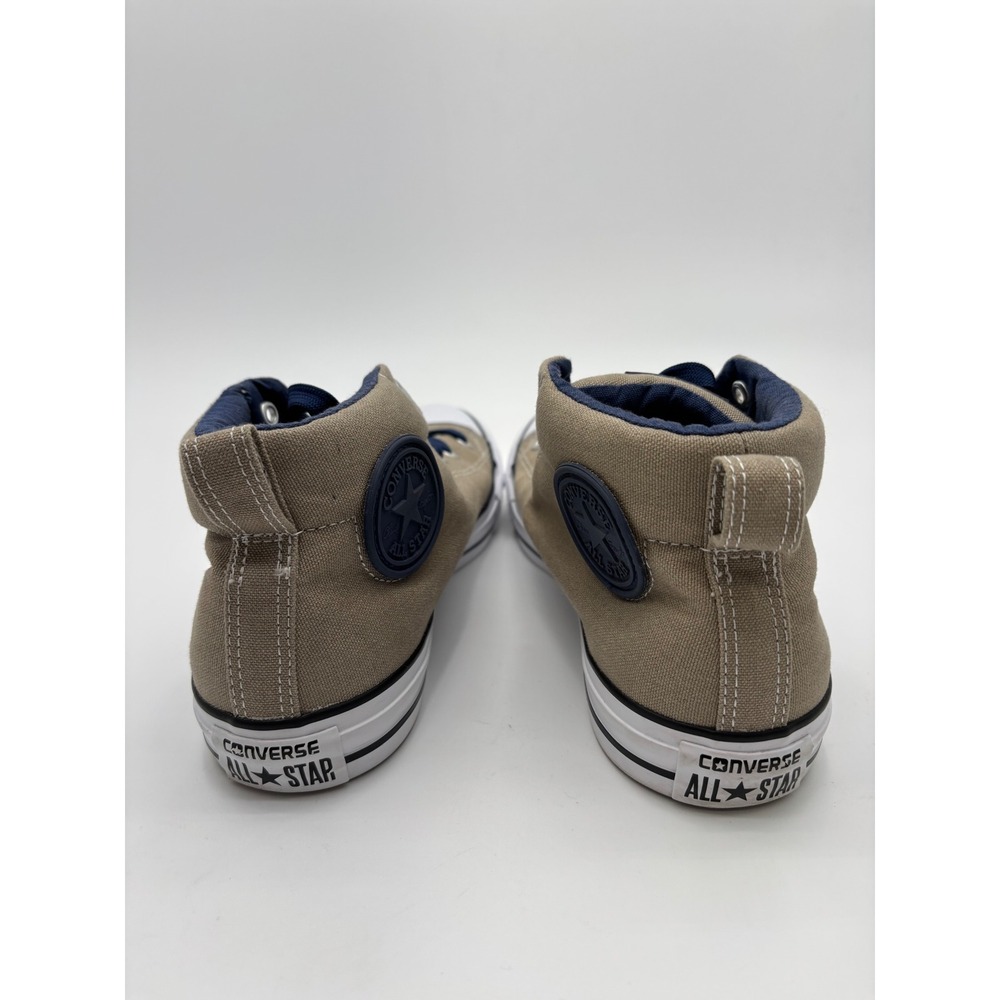 Converse High-Top Sneakers in Tan with Navy Accents - Picture 2 of 8